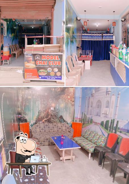 The interior of Model chai club
