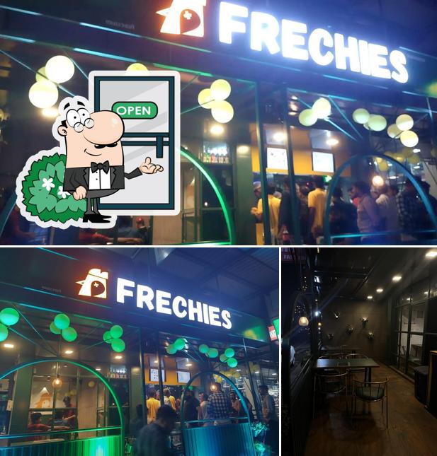 Check out the picture showing exterior and interior at Frechies Cafe