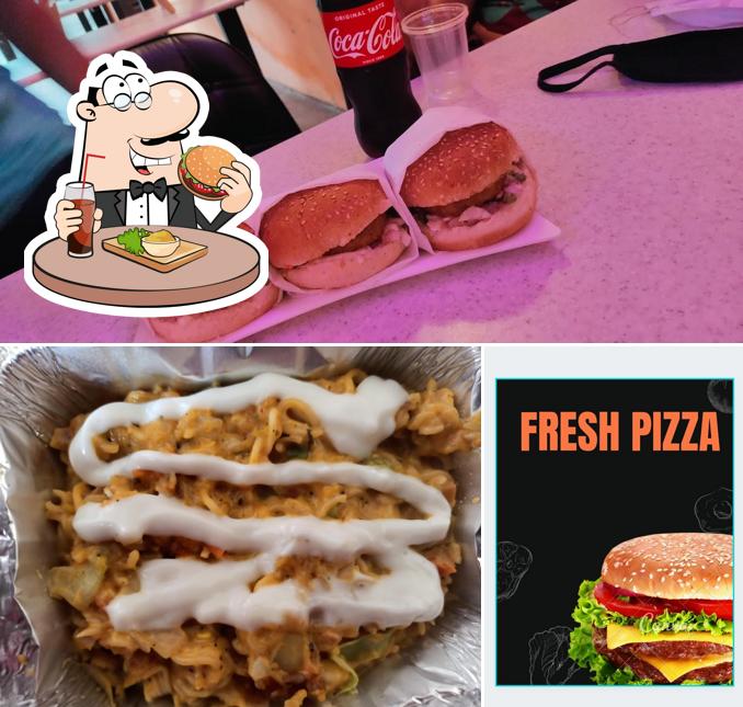 Get a burger at Fresh pizza