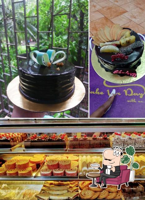 The picture of interior and food at Bake Ur Day