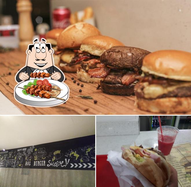 Confira a foto mostrando comida e quadro-negro a Larica Lanches - Pituba