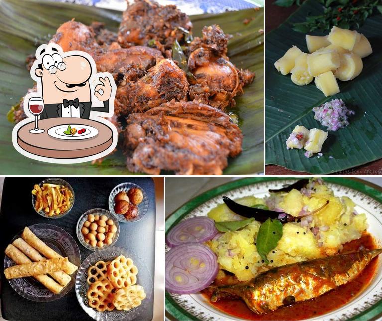 Food at Onion & Chilly's restaurant