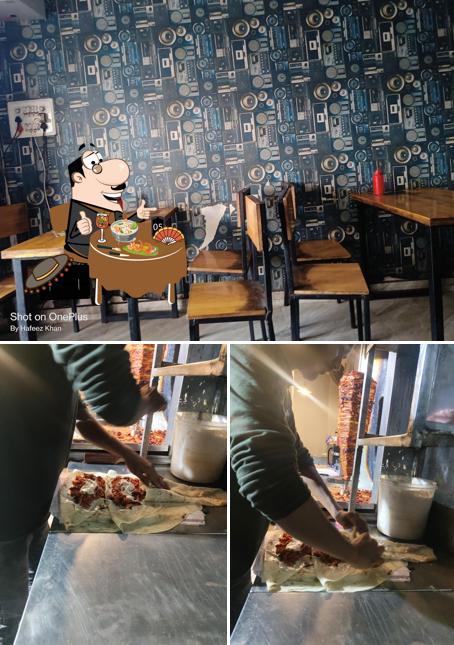 Take a look at the image showing food and interior at ZAIQA SHAWARMA INN