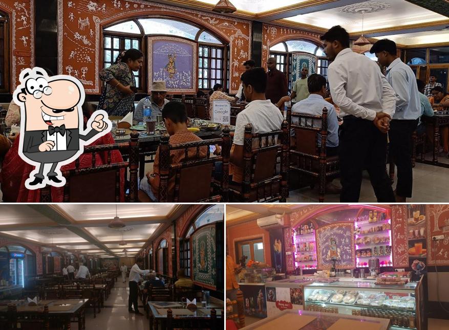 Take a seat at one of the tables at Govinda's Veg Restaurant, ISKCON TEMPLE