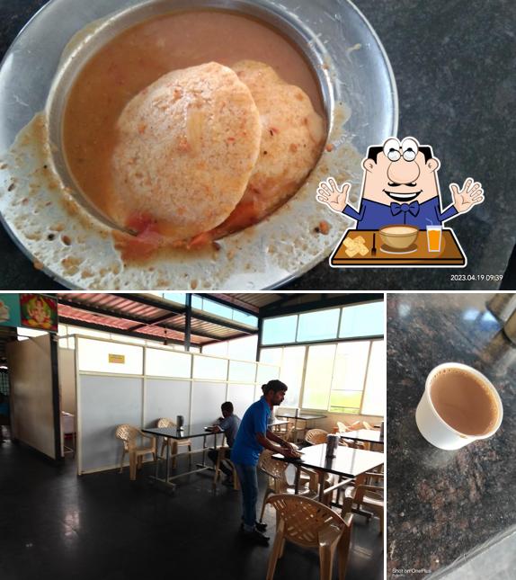Check out the image depicting food and interior at Hotel Haripriya