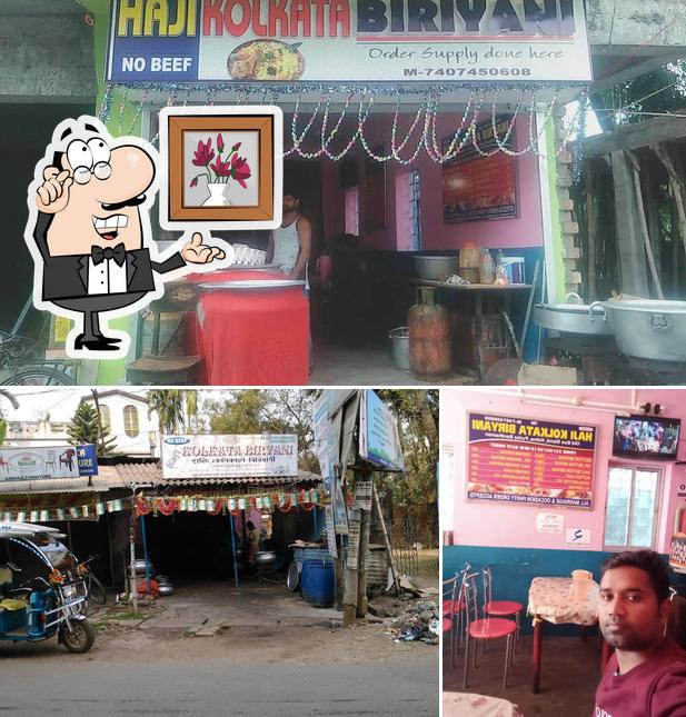 This is the image displaying interior and exterior at Haji Kolkata Biriyani