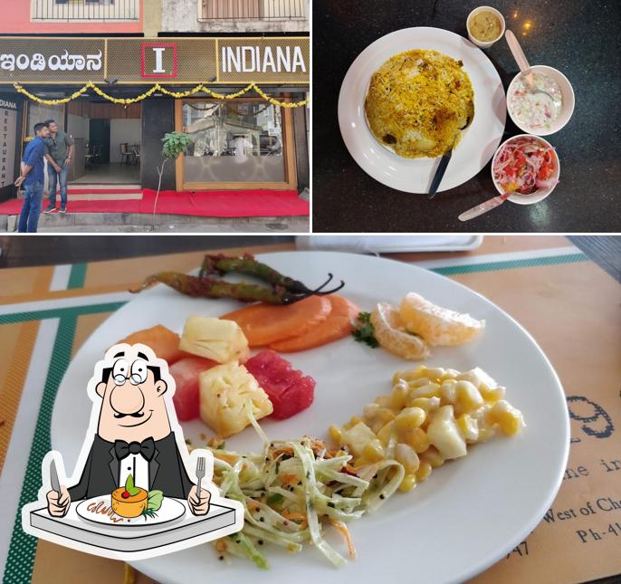 Check out the picture depicting food and interior at INDIANA RESTAURANT