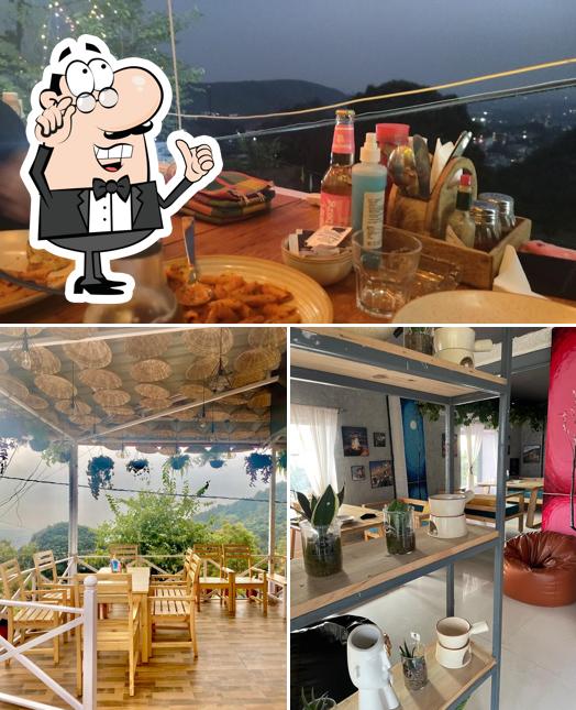 This is the picture showing interior and dining table at Cliff'd Cafe