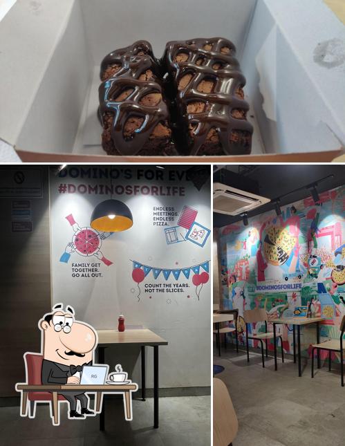 The image of interior and food at Domino’s Pizza Shamsher Nagar, Fatehgarh Sahib