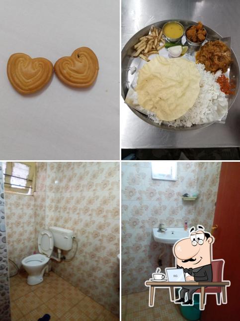 Take a look at the picture depicting interior and food at New Bengali Mess