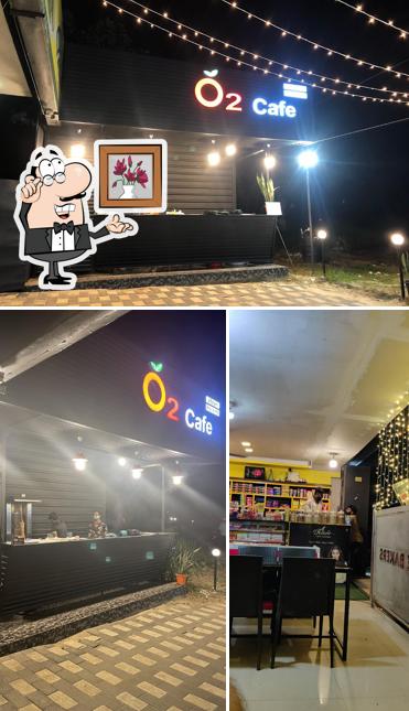 The interior of O2 Cafe Cherthala