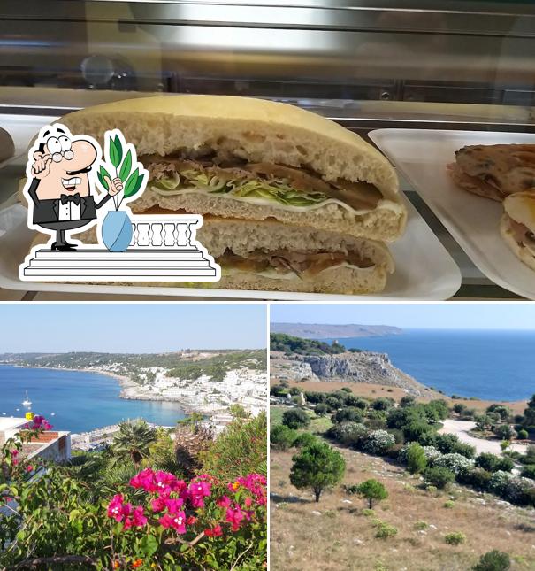 La esterno e cibo del ristorante