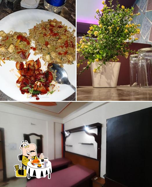 Take a look at the picture showing food and interior at 7 Days