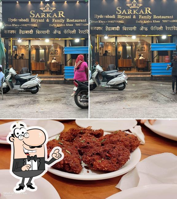 Among various things one can find exterior and food at SARKAR HYDERABADI BIRIYANI & FAMILY RESTAURANT