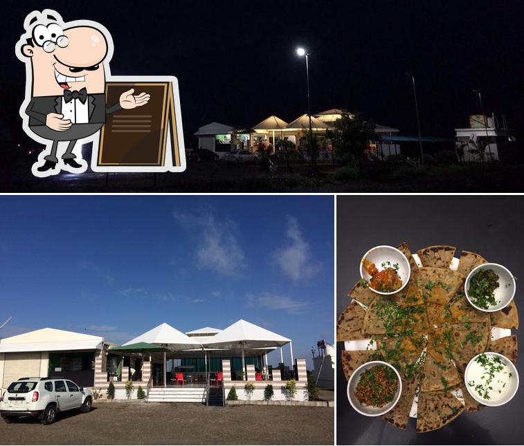 The picture of exterior and food at Shani-Ganesh food plaza