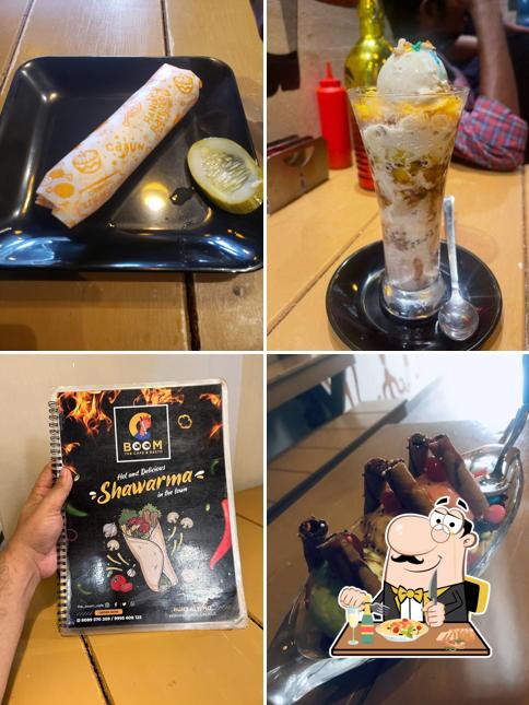 Take a look at the image depicting food and interior at BOOM CAFE & RESTO
