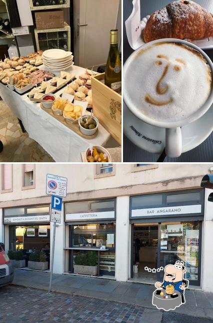 Tra le varie cose da Caffetteria Angarano Bar si possono trovare la cibo e esterno