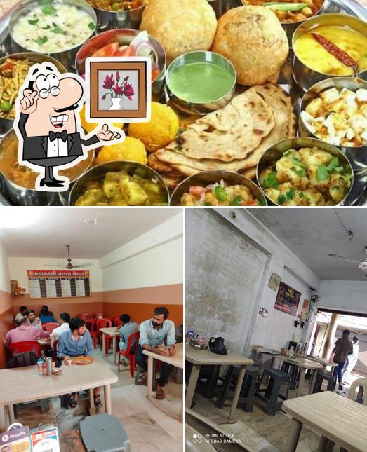 The restaurant's interior and food