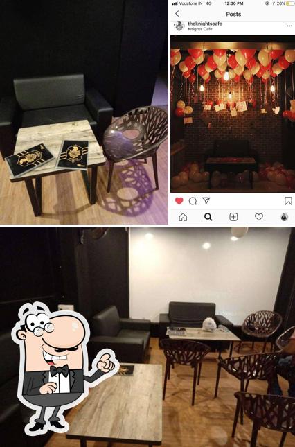 The photo of interior and food at Knights Cafe