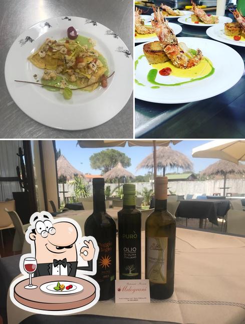 Questa è la foto che mostra la cibo e alcol di Ristorante i Melograni