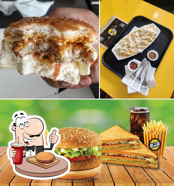 Order a burger at The BRB Cafe