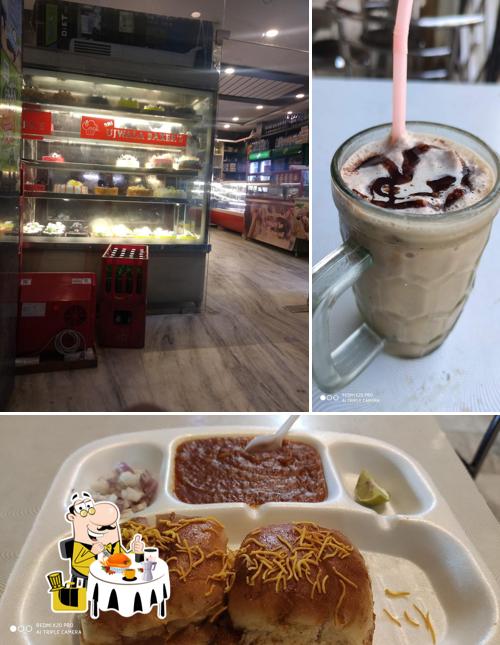 Among different things one can find food and beverage at Sri Ujwala Bakers