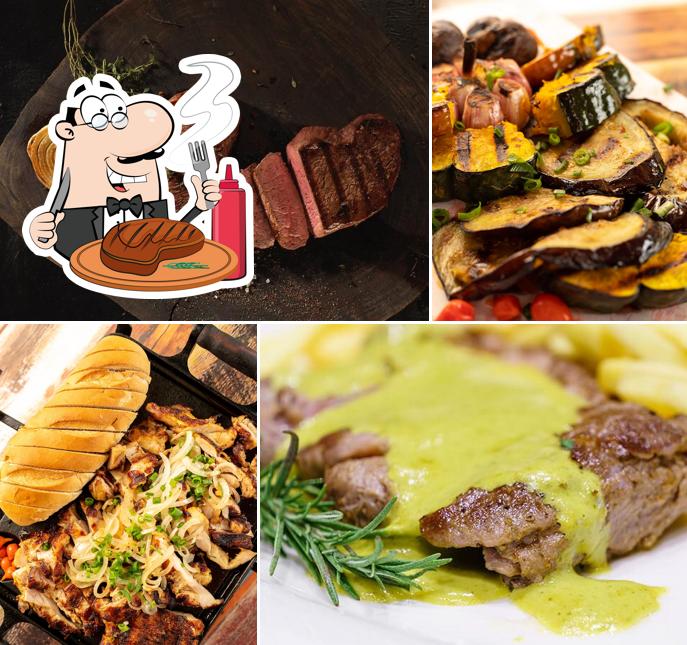 Refeições de carne são servidos no Garden Bar e Restaurante