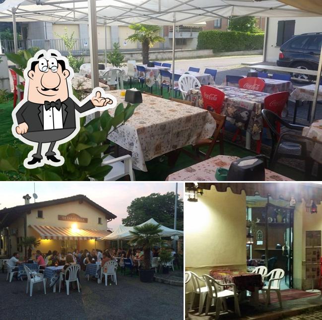 Tra le varie cose da La Tarantella si possono trovare la interni e tavolo da pranzo