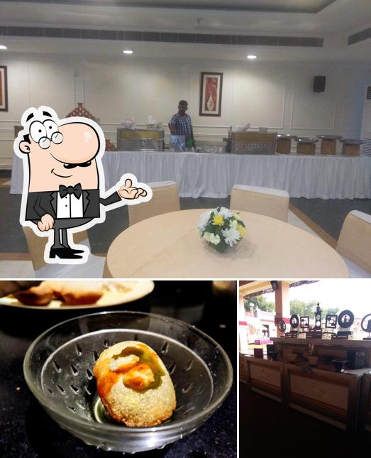 The restaurant's interior and food