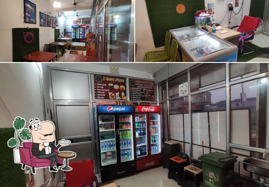 The interior of 2 Chammach Restaurant