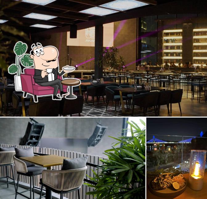 Take a seat at one of the tables at Akan Hyderabad