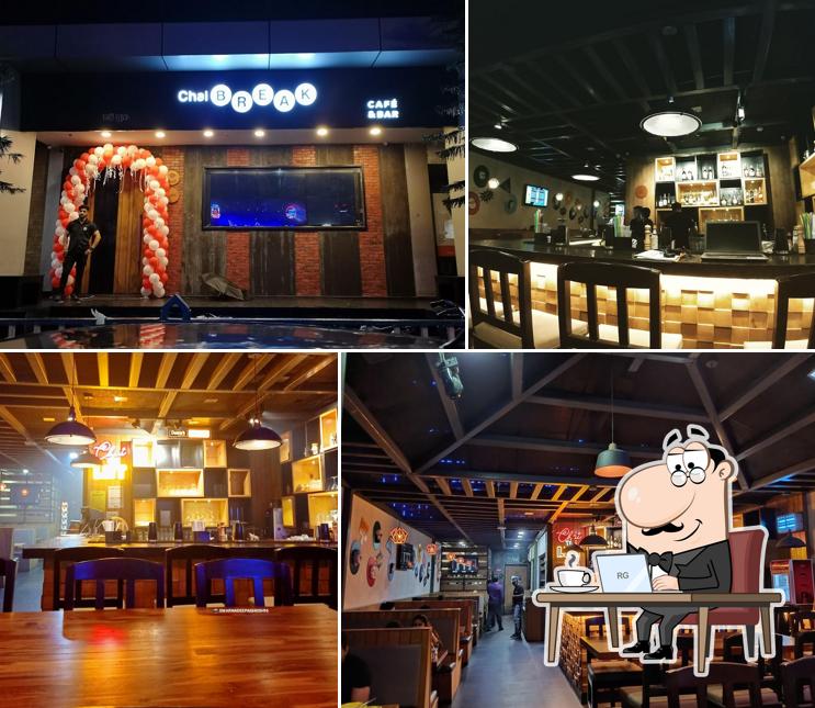 The interior of Chai Break Bar & Cafe - Sector V