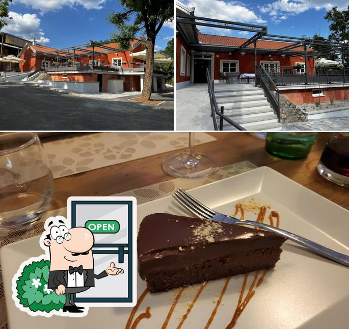 Tra le varie cose da Trattoria Confin si possono trovare la esterno e dolce