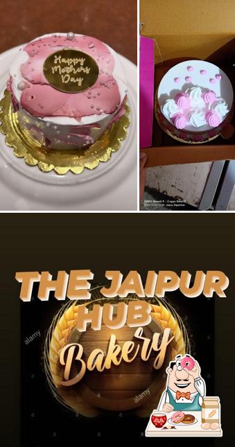 THE JAIPUR HUB BAKERY serves a selection of sweet dishes