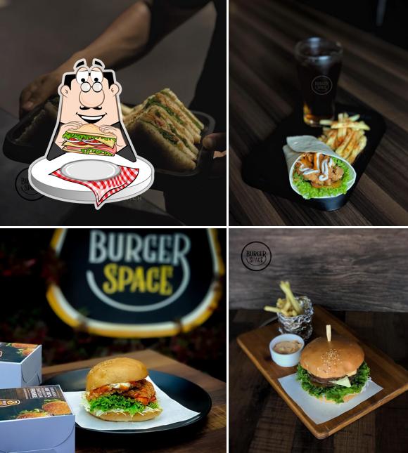 Club sandwich at Burger space