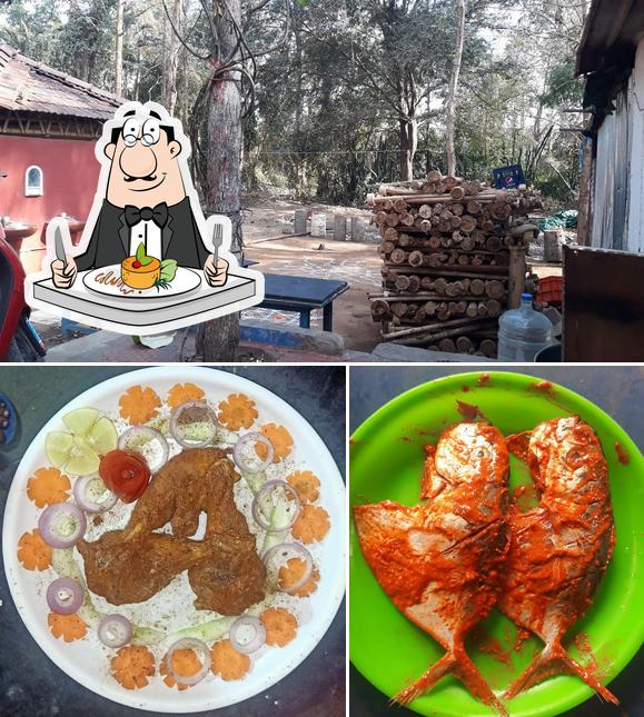 Take a look at the picture showing food and interior at MEENU MANE HOTEL