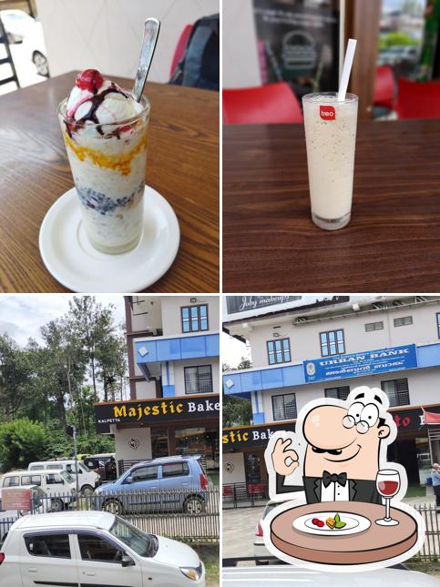The picture of food and exterior at Majestic Bakes and Bistro