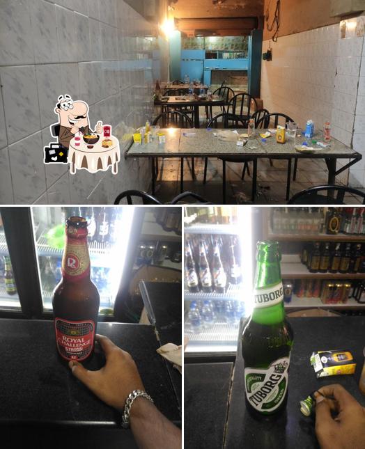 Check out the picture depicting food and interior at RJ Bar