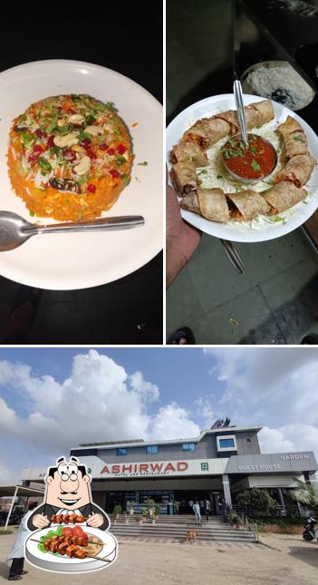 Among different things one can find food and interior at Hotel Ashirwad