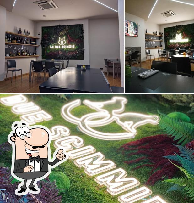 Dai un’occhiata alla immagine che presenta la interni e esterno di Pizzeria Le due scimmie