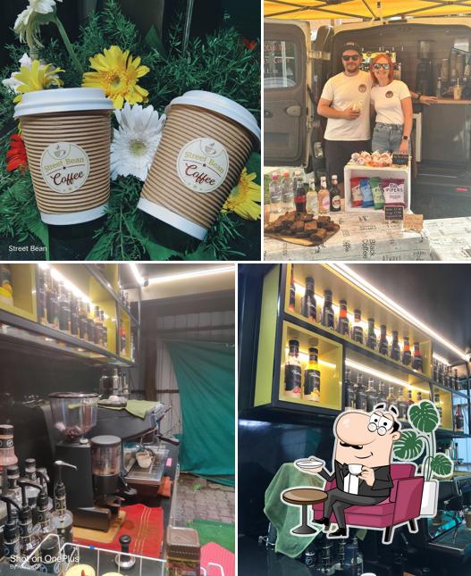Among various things one can find interior and food at Street Bean Coffee