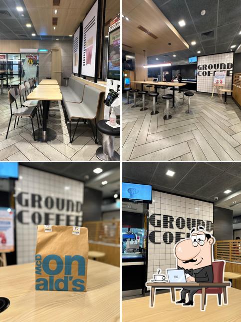 Take a seat at one of the tables at McDonald's Ice-cream Shop