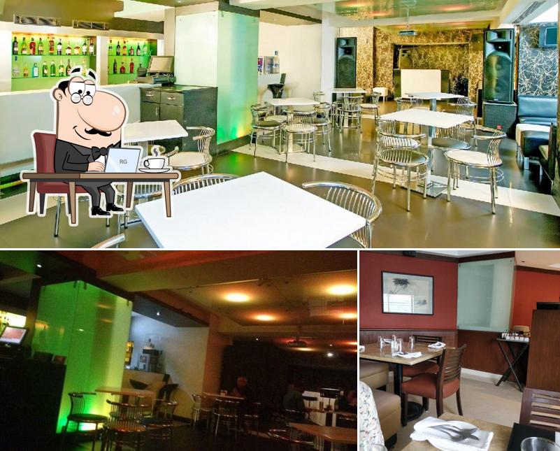Take a seat at one of the tables at The Right Place