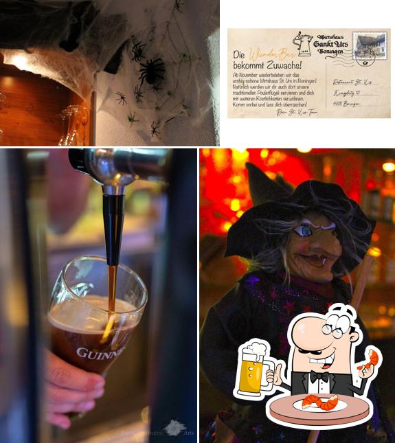 Puoi ordinare un rinfrescante bicchiere di birra chiara o scura