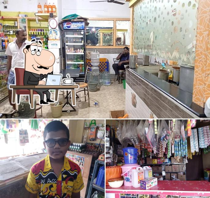 Among various things one can find interior and food at SR BAKERY