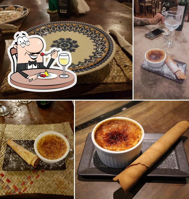 Creme brulée em Oxente Menina Pizza na Pedra