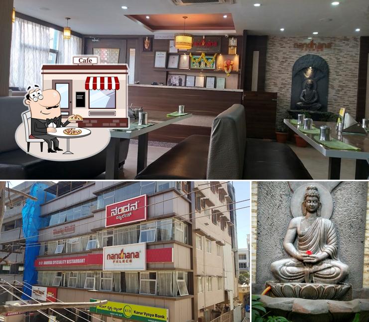 The exterior of Nandhana Palace - Andhra Style Restaurant - Sahakar Nagar