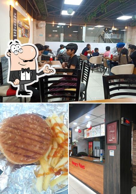 Among different things one can find interior and burger at Hungry Point - Pathankot Dalhousie Road