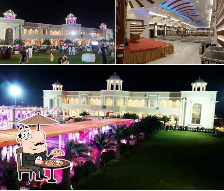 Among different things one can find exterior and interior at Rajmahal Resorts