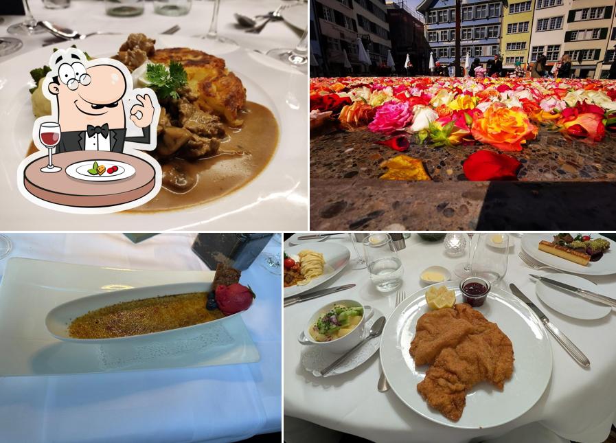 Spezzatino di maiale e creme brulee al Zunfthaus zur Waag Spezzatino di maiale e creme brulee al Zunfthaus zur Waag